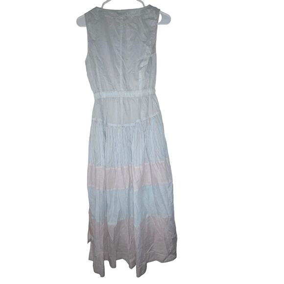 La Vie Rebecca Taylor Multi Striped Dress Sleeveless Button Down Size XS - Picture 3 of 8